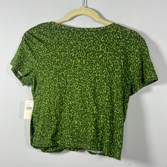 NWT Anthropologie By Anthropologie Draped Tee Green Motif Small - Picture 7 of 7